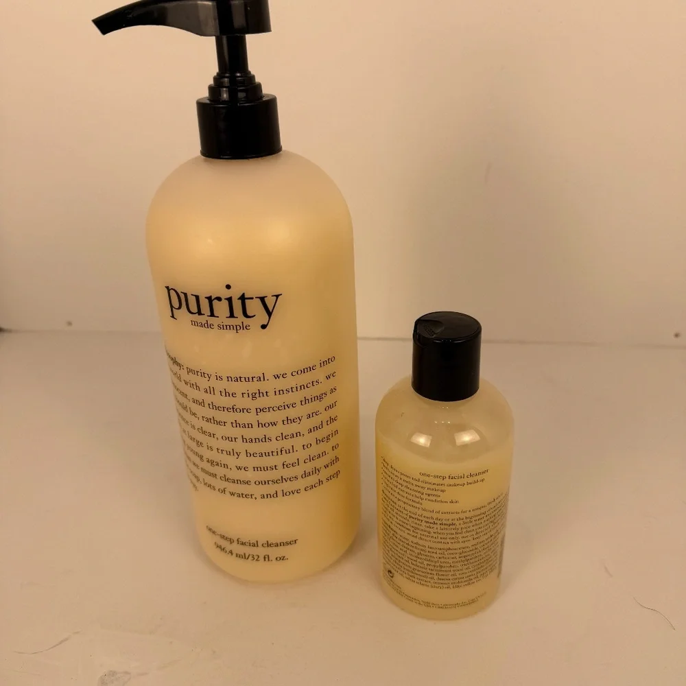 PHILOSOPHY Purity One-Step Facial Cleanser with Pump (947 ml/ 32 fl.oz) And 8 oz - Picture 2 of 7